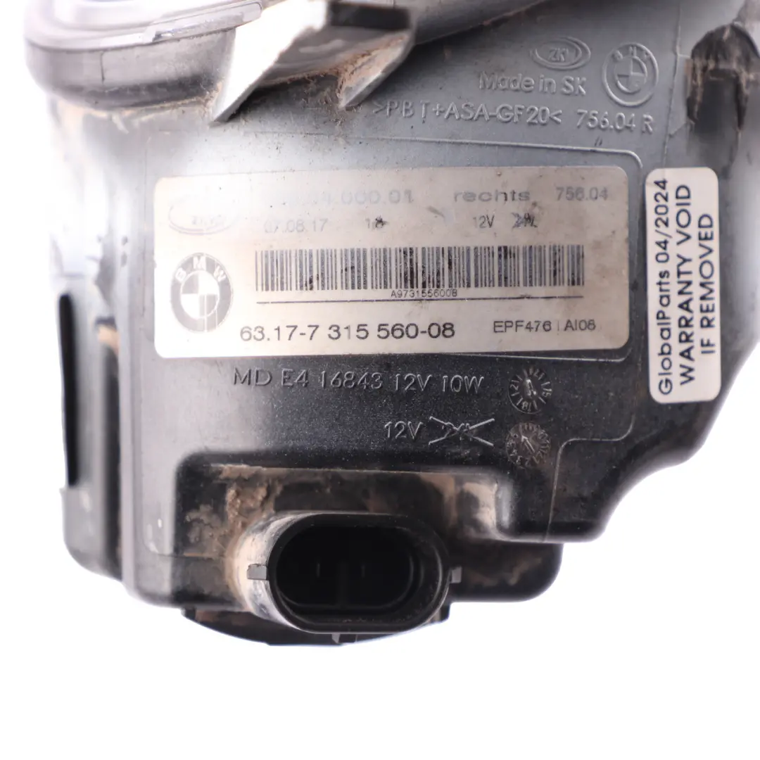  Fog Lamp BMW F20 F21 F30 F31 LCI LED Light Bumper Front Right O/S - SKU 7315560-1 - Part number 7315560