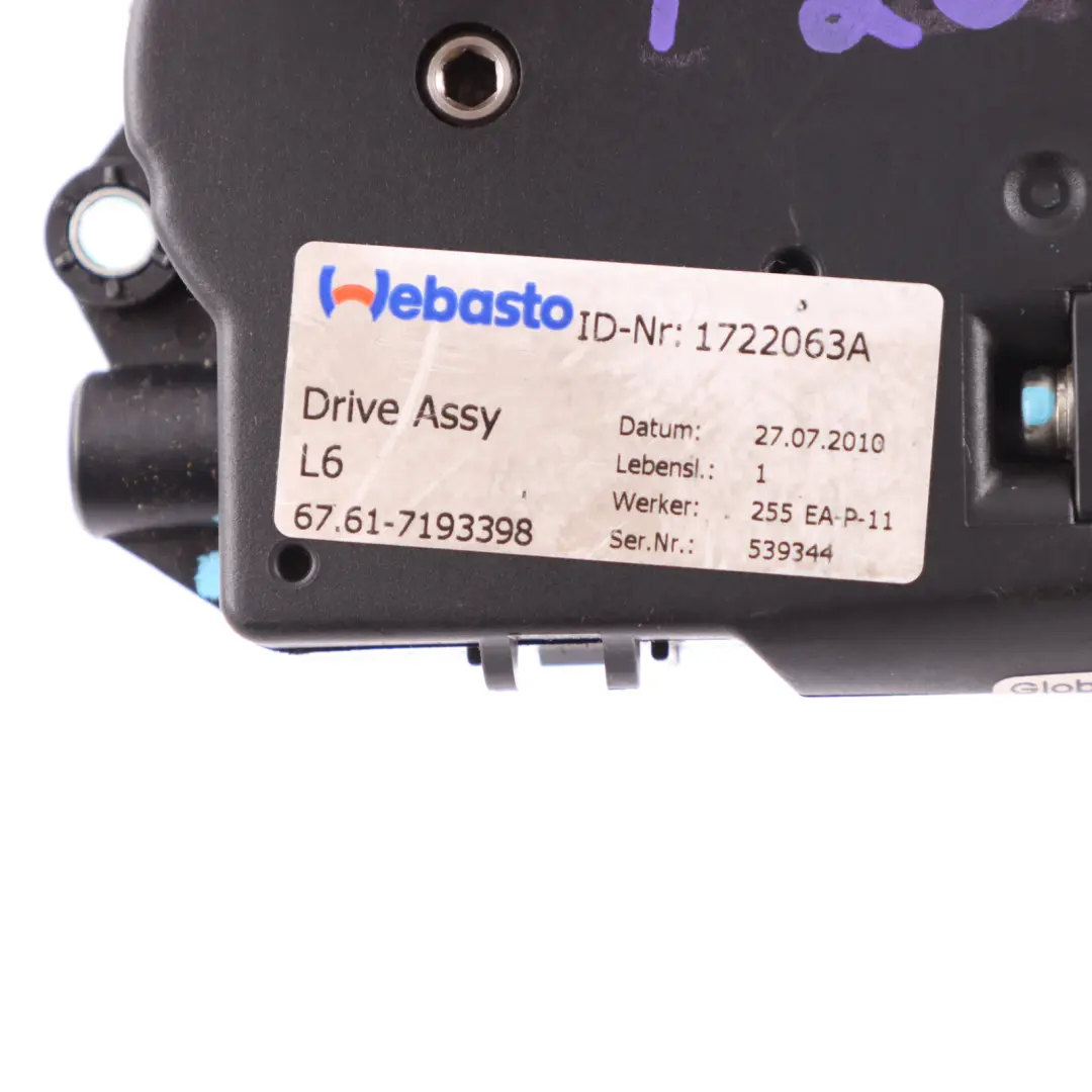 Schiebedach Antriebs Motor Einheit Webasto 7193398 für BMW F20 F21 F30 F31 F10 F11 mit Teilenummer 7316535 BMW F20 F21 F30 F31 F10 F11 Schiebedach Antriebs Motor Einheit Webasto 7193398 - SKU 7316535-1 - Teilenummer 7316535