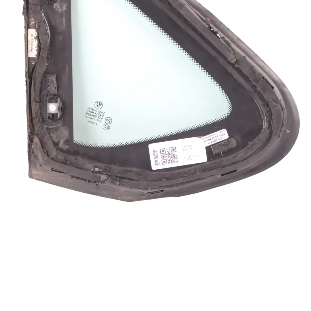 Window Glass BMW X6 F16 F86 Side Quarter Fixed Rear Right O/S AS2 Green to with Part number 7317772 Window Glass BMW X6 F16 F86 Side Quarter Fixed Rear Right O/S AS2 Green - SKU 7317772 - Part number 7317772