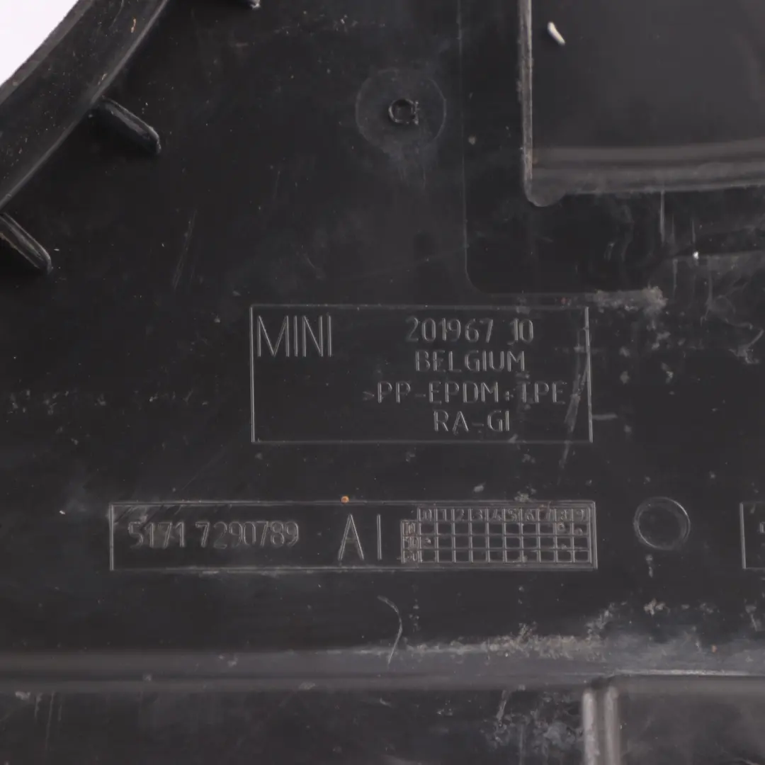 Arch Cover Part Front Left N/S Lower Splash Panel to Mini F55 F56 Wheel with Part number 7290789 Mini F55 F56 Wheel Arch Cover Part Front Left N/S Lower Splash Panel - SKU 7290789-3 - Part number 7290789