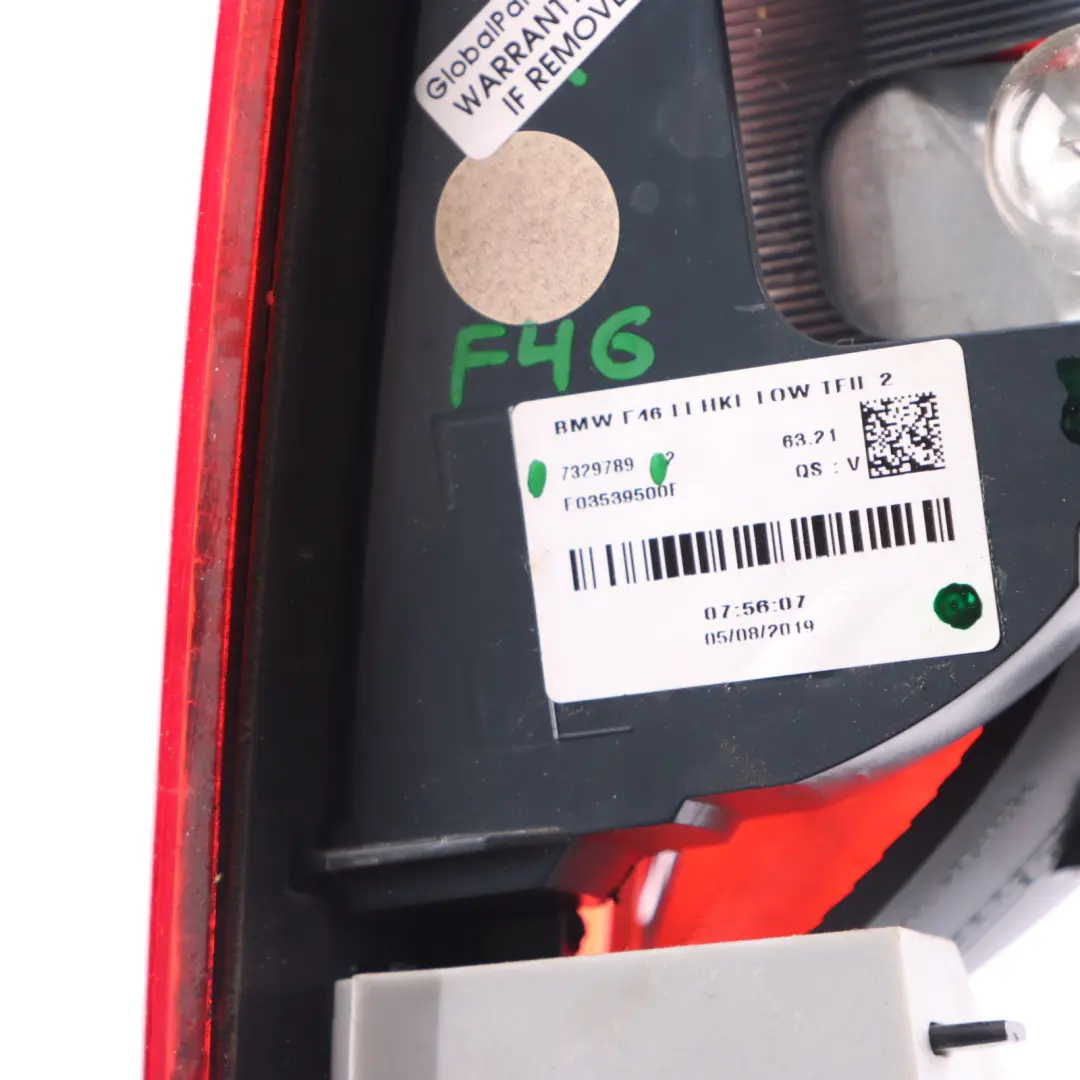 Taillight BMW F46 Rear Lamp Trunk Lid Light Left N/S Tail Light to with Part number 7329789 Taillight BMW F46 Rear Lamp Trunk Lid Light Left N/S Tail Light - SKU 7329789 - Part number 7329789