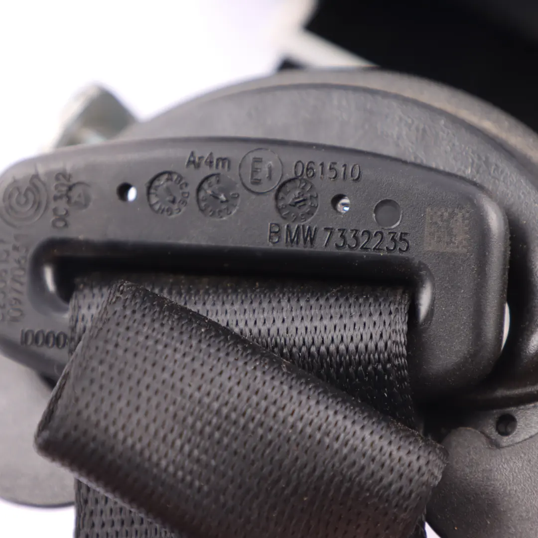 Belt BMW F46 Gran Tourer Safety Belt Rear Upper Left N/S Black to Seat with Part number 7332235 Seat Belt BMW F46 Gran Tourer Safety Belt Rear Upper Left N/S Black - SKU 7332235 - Part number 7332235