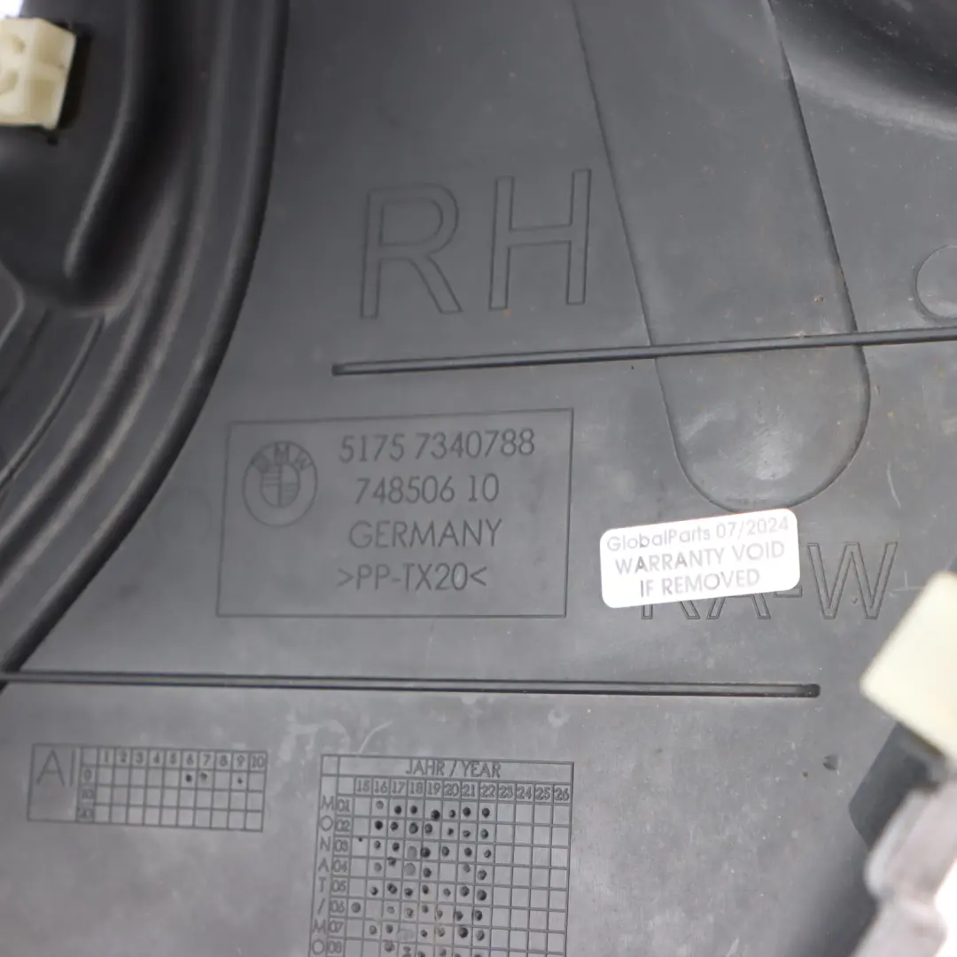 G38 LCI Underbody Trim Panel Cover Rear Right O/S to BMW G30 G31 with Part number 7340788 BMW G30 G31 G38 LCI Underbody Trim Panel Cover Rear Right O/S - SKU 7340788 - Part number 7340788