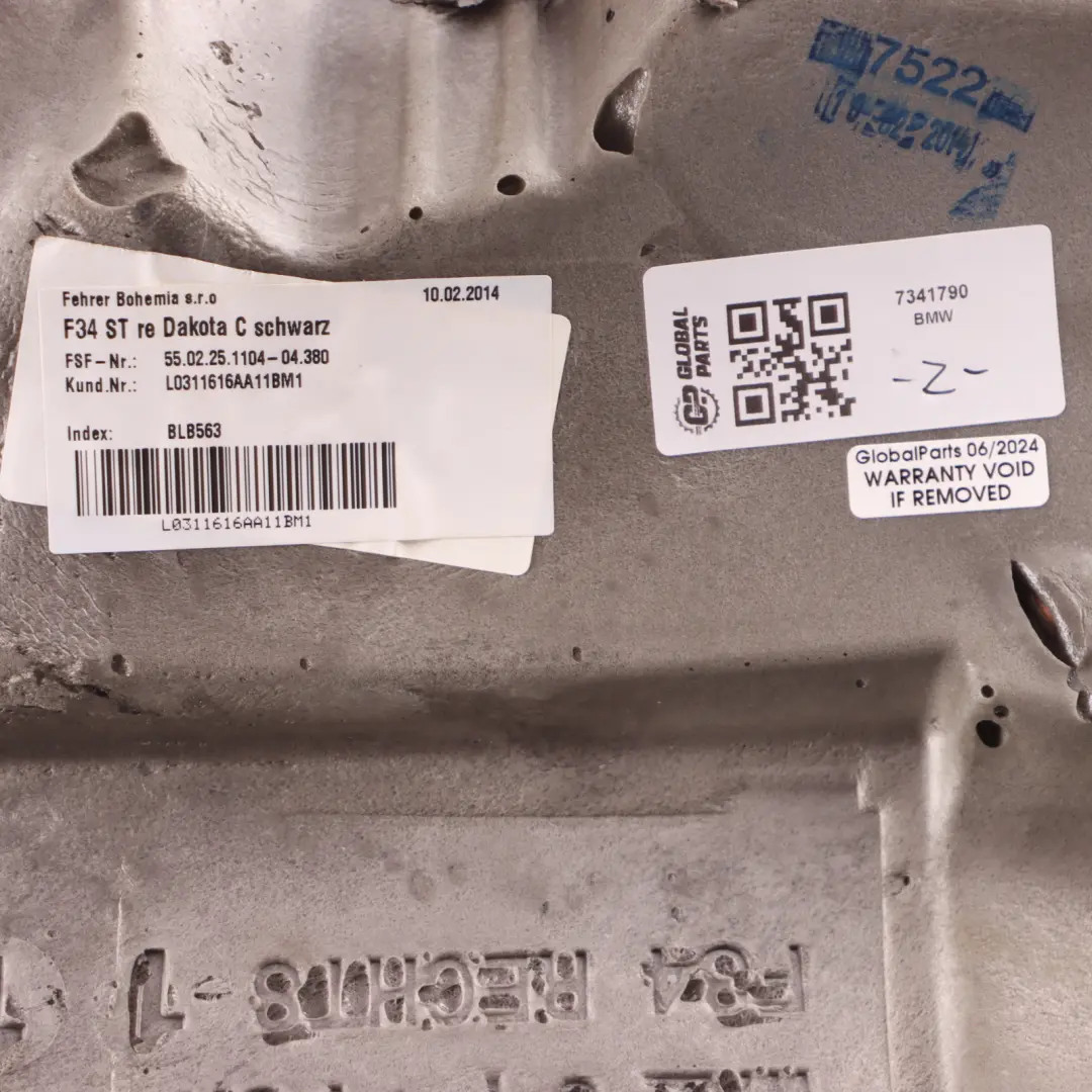  Fotel BMW F34 GT Boczek Kanapy Prawy Tył Skóra Dakota Czarna - SKU 7341790 - Numer Części 7341790