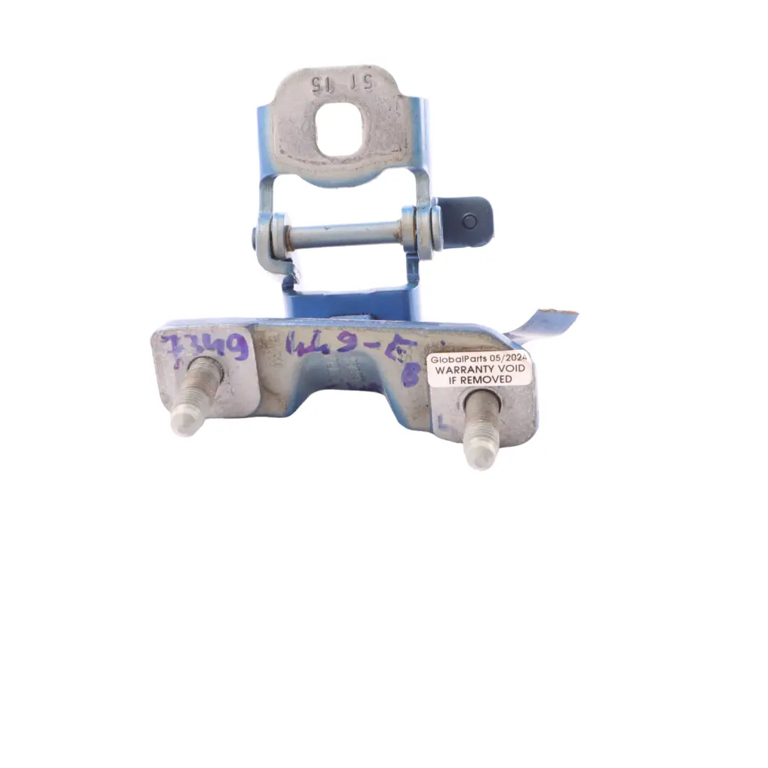 Hinge BMW F46 Trunk Lid Hinge Letf N/S Estorilblau Estoril Blue Metallic - B45 to with Part number 7349449 Hinge BMW F46 Trunk Lid Hinge Letf N/S Estorilblau Estoril Blue Metallic - B45 - SKU 7349449-EB - Part number 7349449
