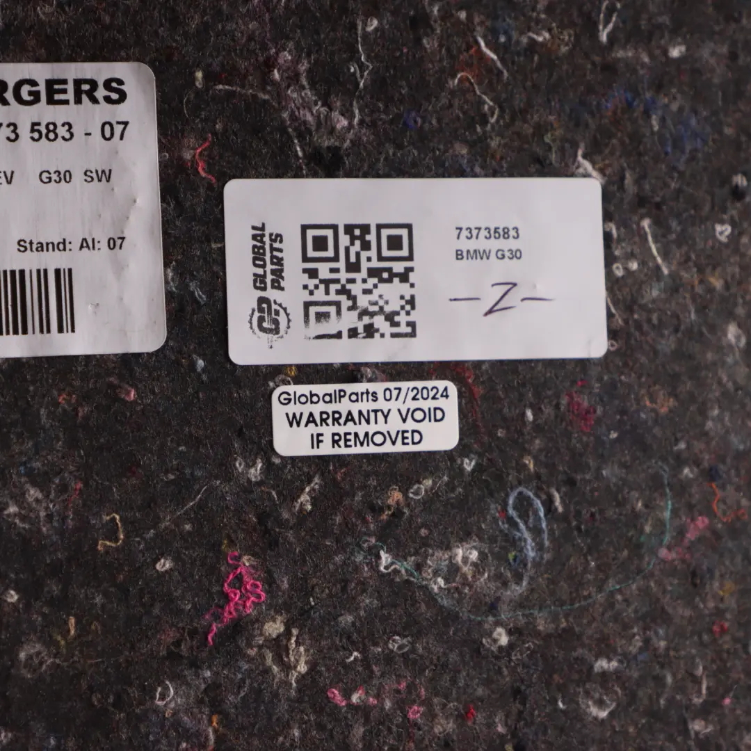 Trunk Floor BMW G30 530e Boot Area Luggage Compartment Panel Carpet to with Part number 7373583 Trunk Floor BMW G30 530e Boot Area Luggage Compartment Panel Carpet - SKU 7373583 - Part number 7373583