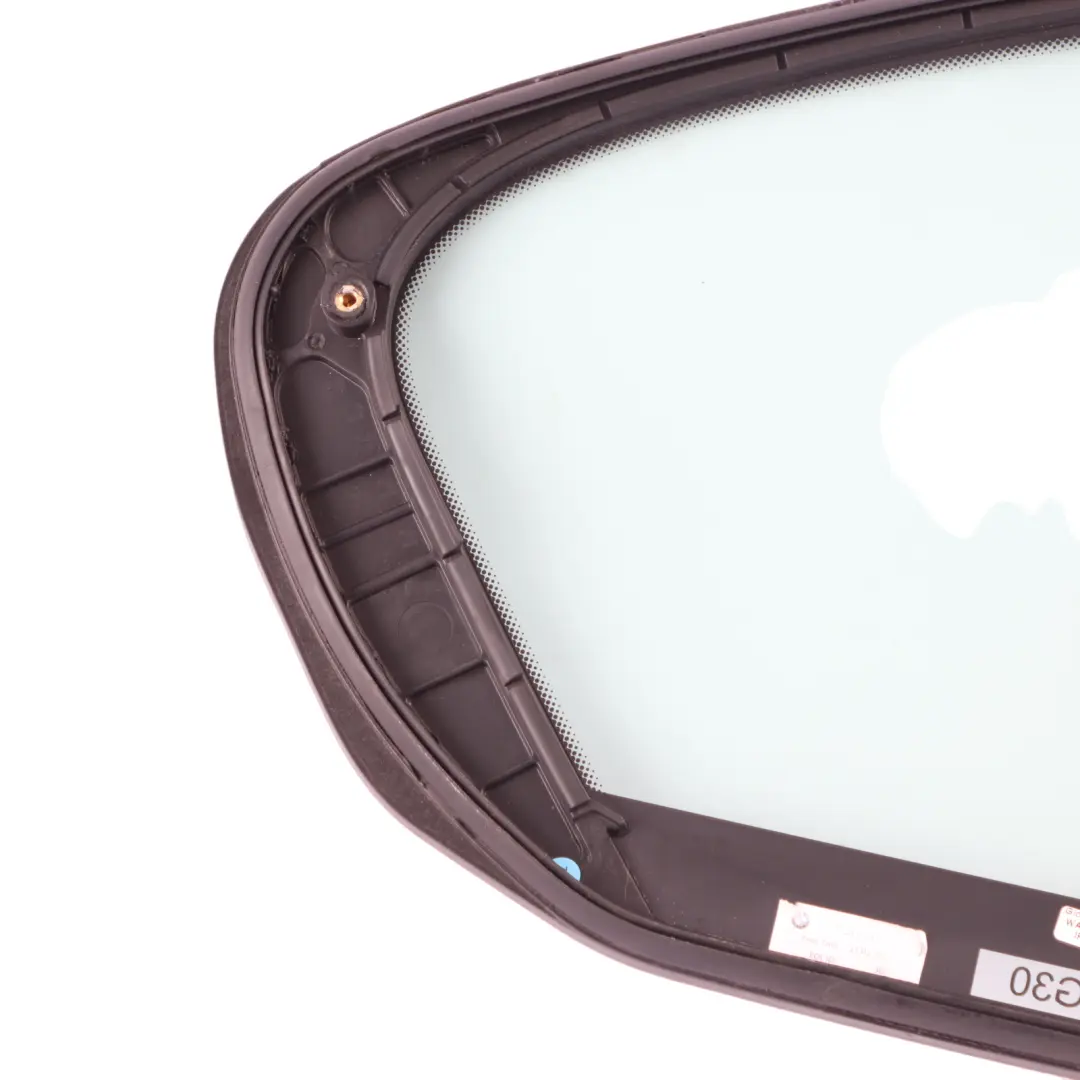 Luna Lateral Puerta Trasera Izquierda Cristal Fijo AS2 ESG para BMW G30 con número de pieza 7381347 BMW G30 Luna Lateral Puerta Trasera Izquierda Cristal Fijo AS2 ESG - SKU 7381347 - Número de pieza 7381347
