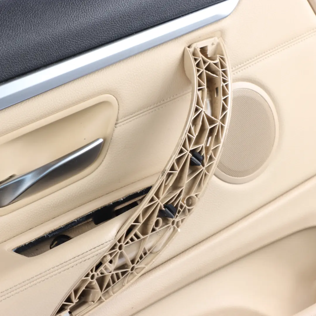 Tarjeta Puerta Delantera Izquierda Cubierta Cuero Veneto Beige para BMW F32 F33 LCI con número de pieza 7389505 BMW F32 F33 LCI Tarjeta Puerta Delantera Izquierda Cubierta Cuero Veneto Beige - SKU 7389505 - Número de pieza 7389505