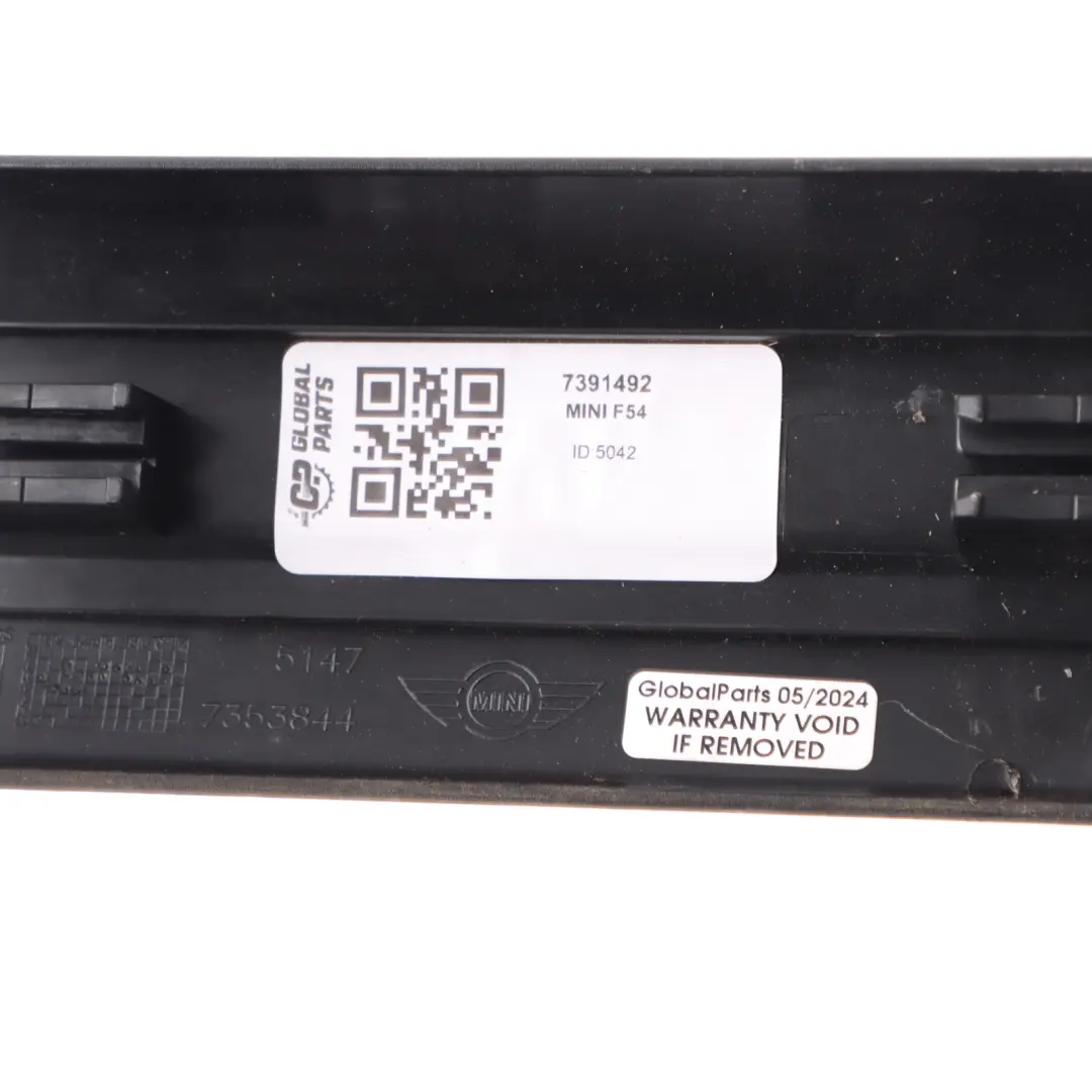 Entrance Cover Front Right O/S Sill Strip Trim Black 7353844 to Mini Clubman F54 with Part number 7391492 Mini Clubman F54 Entrance Cover Front Right O/S Sill Strip Trim Black 7353844 - SKU 7391492 - Part number 7391492