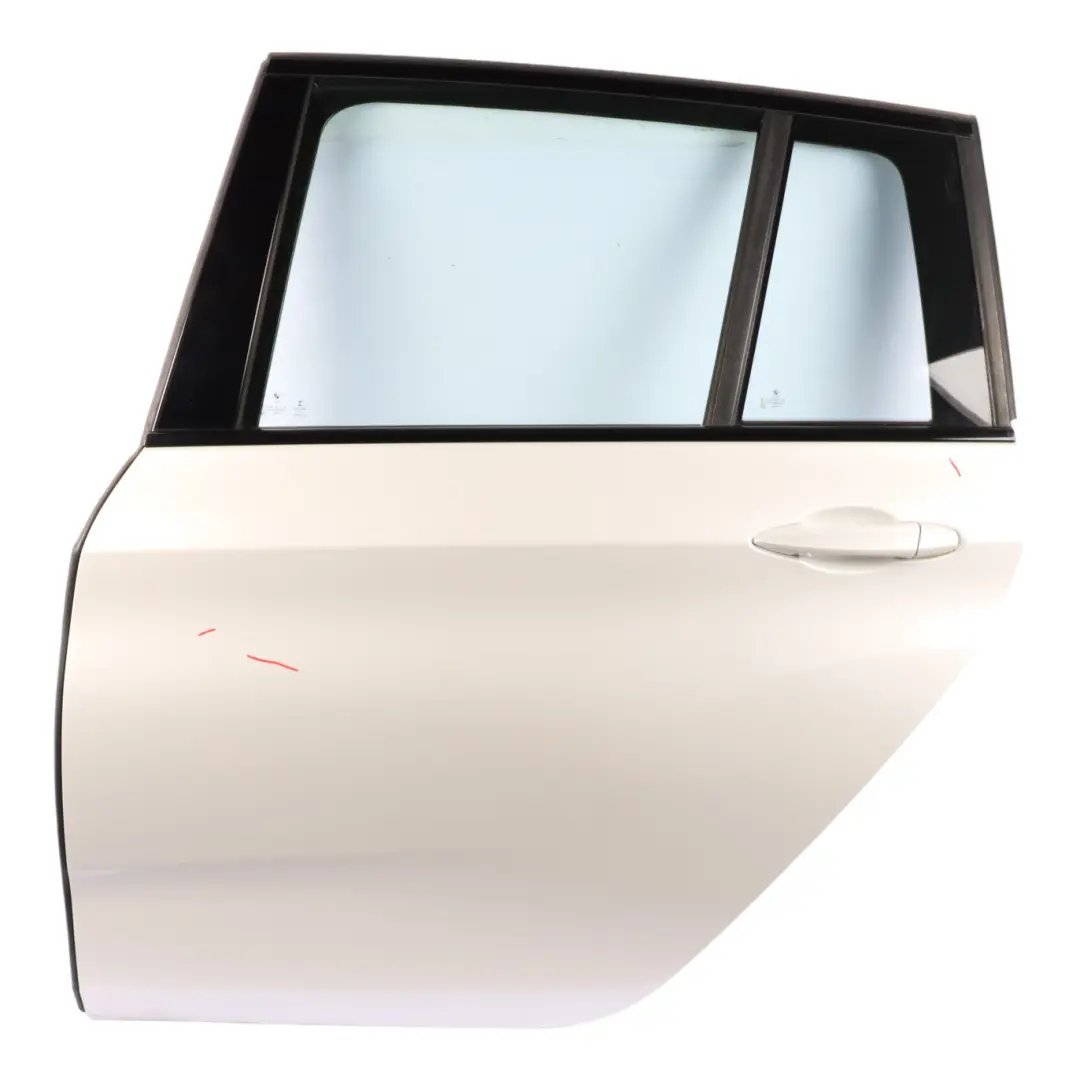 Door Rear Left N/S Mineralweiss Mineral White - A96 to BMW F46 Gran Tourer with Part number 7392325 BMW F46 Gran Tourer Door Rear Left N/S Mineralweiss Mineral White - A96 - SKU 7392325-MW - Part number 7392325