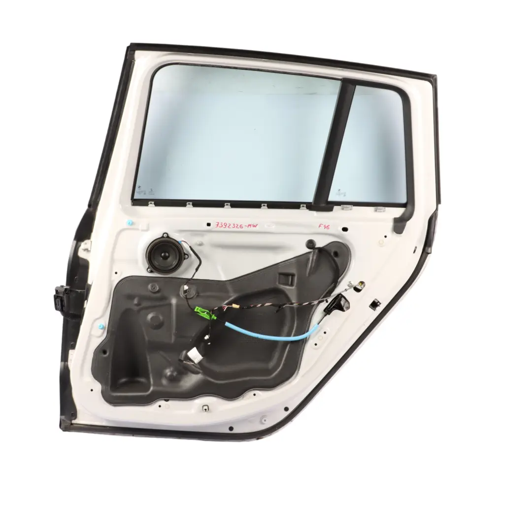Door Rear Right O/S Mineralweiss Mineral White - A96 to BMW F46 Gran Tourer with Part number 7392326 BMW F46 Gran Tourer Door Rear Right O/S Mineralweiss Mineral White - A96 - SKU 7392326-MW - Part number 7392326