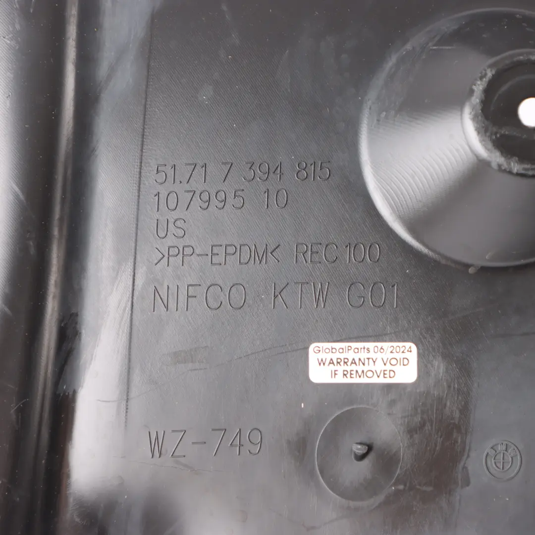 BMW X4 F98 Radkasten hinten vorne links Gehäuseabdeckung Spritzschutz - SKU 7394815 - Teilenummer 7394815