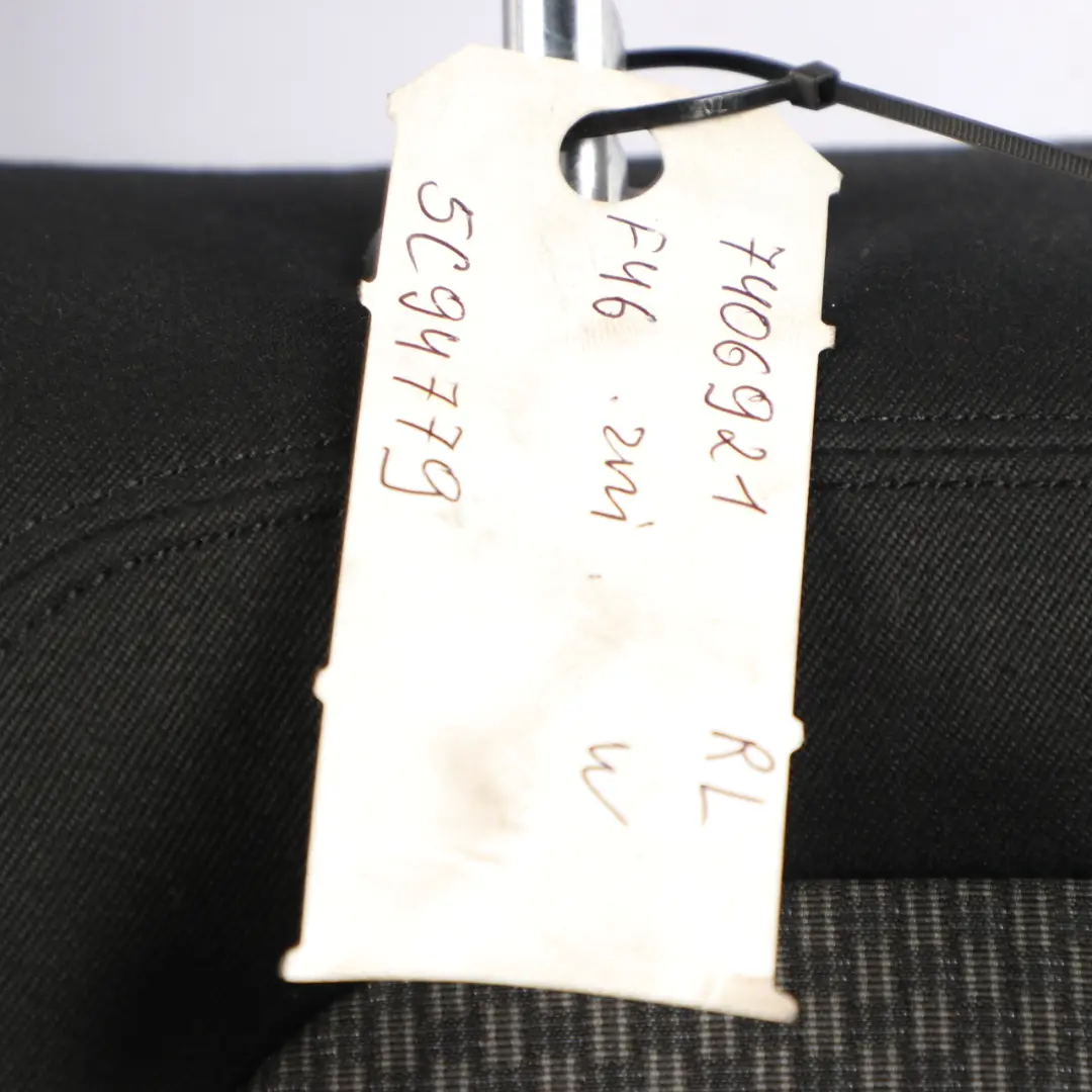 Left Seat Bench Fabric Cloth Grid Anthracite Interior to BMW F46 Rear with Part number 7406921 BMW F46 Rear Left Seat Bench Fabric Cloth Grid Anthracite Interior - SKU 7406921 - Part number 7406921