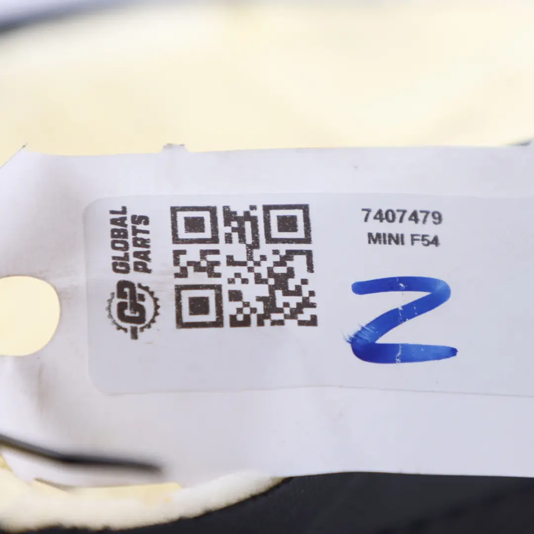 Finisher Left N/S Bench Side Lateral Cloth Carbon Black to Mini F54 Rear Seat with Part number 7407479 Mini F54 Rear Seat Finisher Left N/S Bench Side Lateral Cloth Carbon Black - SKU 7407479 - Part number 7407479