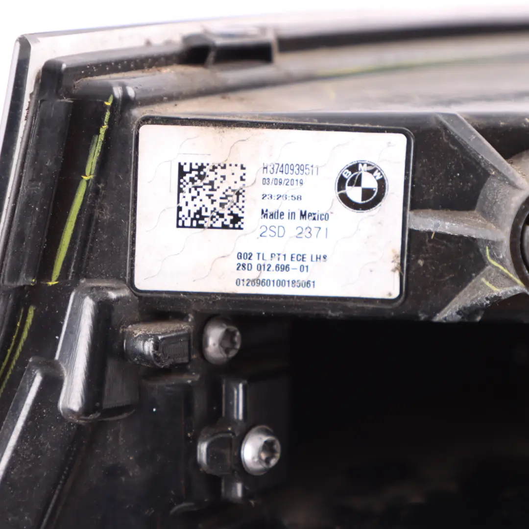 Lamp BMW X4 G02 F98 Side Panel Left N/S LED Tail Light Taillight to Rear with Part number 7409395 Rear Lamp BMW X4 G02 F98 Side Panel Left N/S LED Tail Light Taillight - SKU 7409395 - Part number 7409395