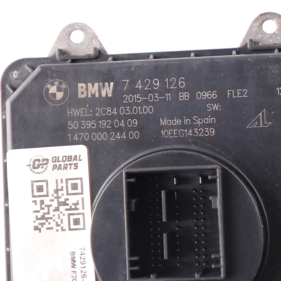 Control Unit Front Light Electronics LED Headlight to BMW F20 F21 LCI with Part number 7429126 BMW F20 F21 LCI Control Unit Front Light Electronics LED Headlight - SKU 7429126-1 - Part number 7429126