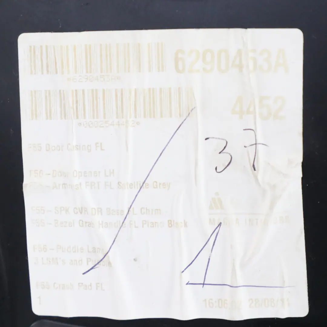 Mini Cooper F55 anteriore sinistro rivestimento della scheda porta Carbon Black - SKU 7429341-1 - Numero di parte 7429341