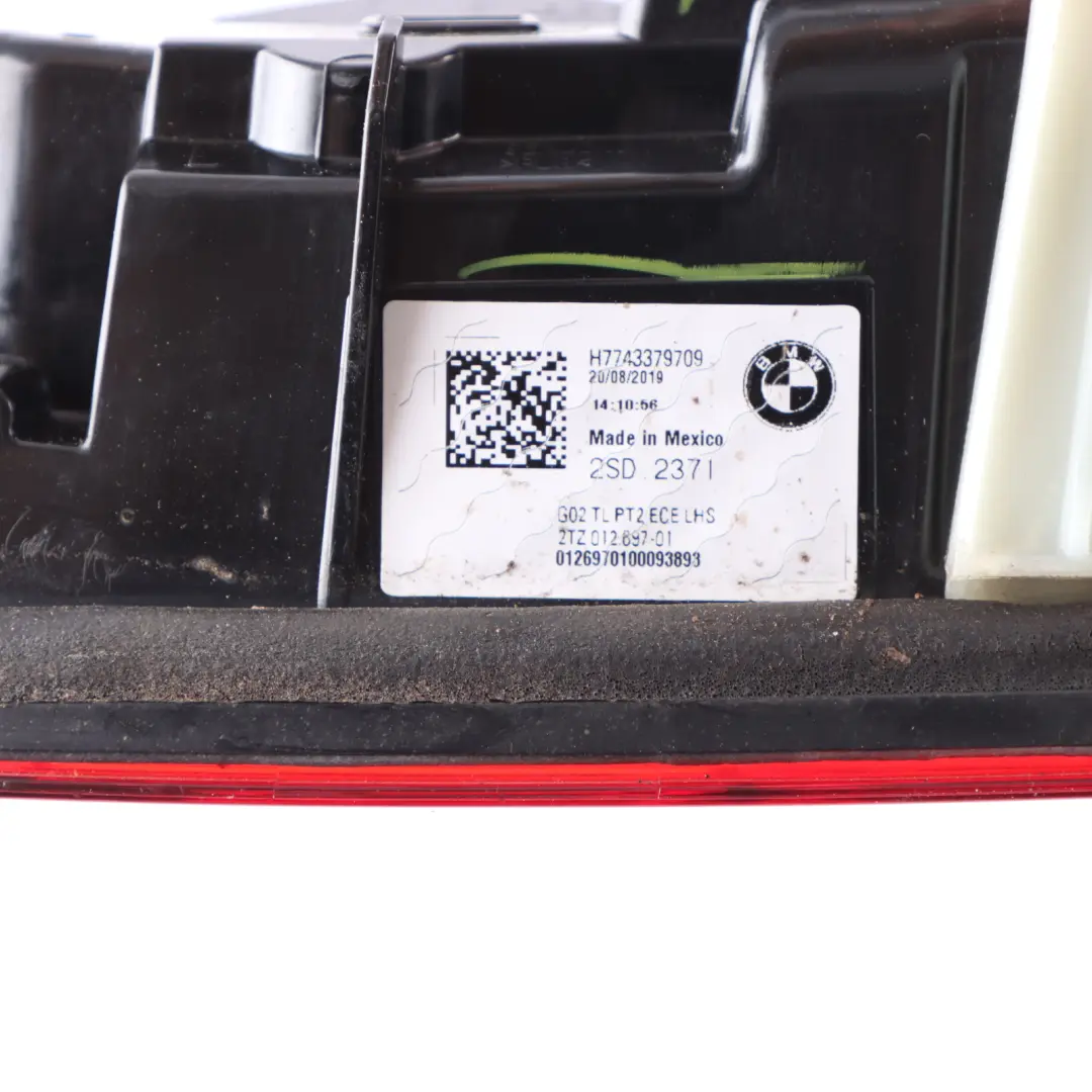 Taillight BMW X4 G02 F98 Lamp Rear Left N/S Light Trunk Tailgate to with Part number 7433797 Taillight BMW X4 G02 F98 Lamp Rear Left N/S Light Trunk Tailgate - SKU 7433797 - Part number 7433797