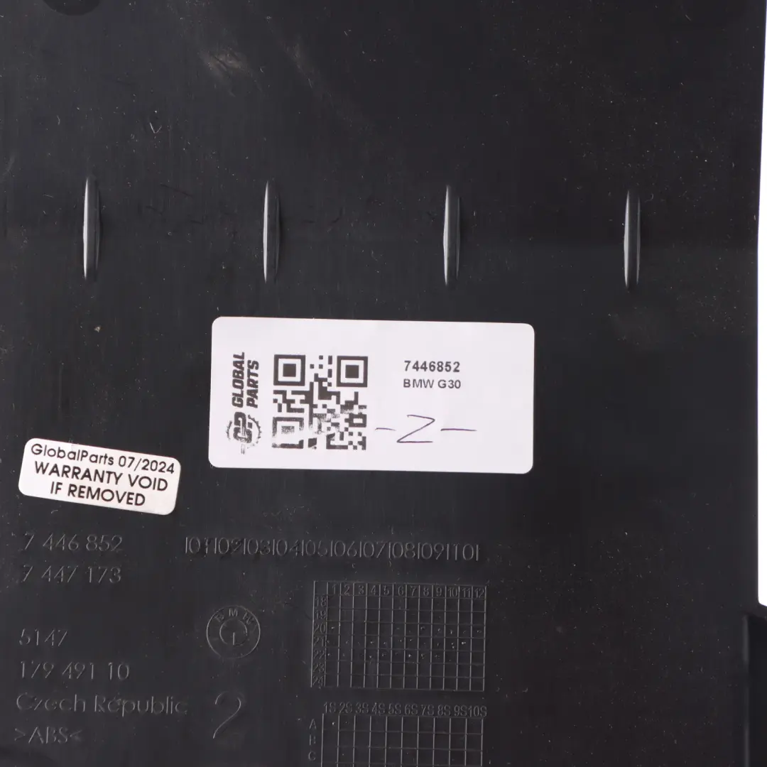 Trunk Boot Ventilation Trim Cover Panel Rear Right O/S to BMW G30 with Part number 7446852 BMW G30 Trunk Boot Ventilation Trim Cover Panel Rear Right O/S - SKU 7446852 - Part number 7446852