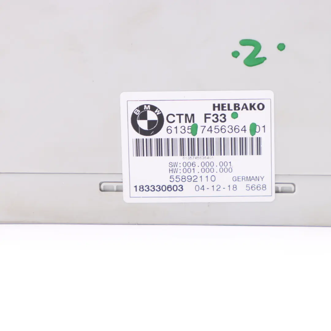 Folding Top Roof ECU Module Control Unit CTM to BMW F33 F83 M4 Convertible with Part number 7456364 BMW F33 F83 M4 Convertible Folding Top Roof ECU Module Control Unit CTM - SKU 7456364 - Part number 7456364