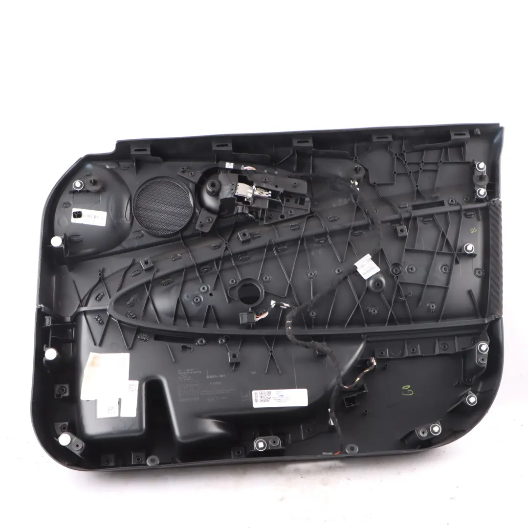 Door Card Trim Front Left N/S Lining Cloth Leather Carbon Black to Mini F54 LCI with Part number 7462997 Mini F54 LCI Door Card Trim Front Left N/S Lining Cloth Leather Carbon Black - SKU 7462997 - Part number 7462997