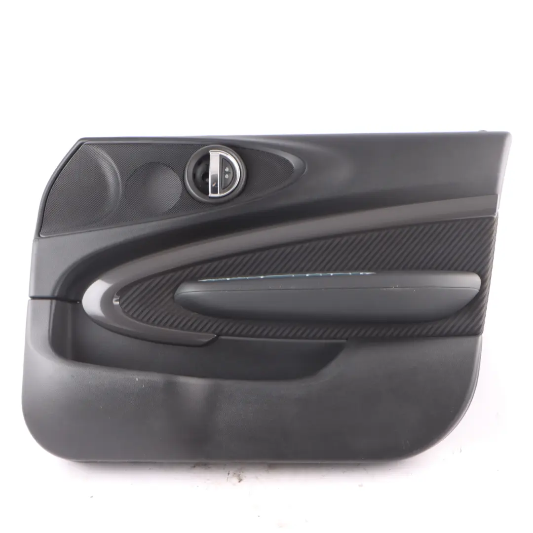 Door Card Trim Front Right O/S Lining Cloth Leather Carbon Black to Mini F54 LCI with Part number 7462998 Mini F54 LCI Door Card Trim Front Right O/S Lining Cloth Leather Carbon Black - SKU 7462998 - Part number 7462998