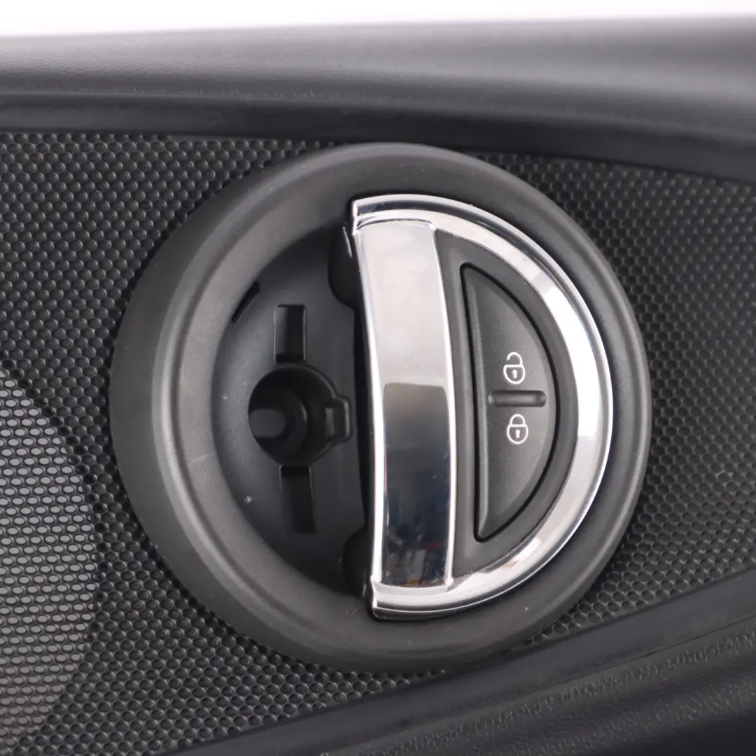 Door Card Trim Front Right O/S Lining Cloth Leather Carbon Black to Mini F54 LCI with Part number 7462998 Mini F54 LCI Door Card Trim Front Right O/S Lining Cloth Leather Carbon Black - SKU 7462998 - Part number 7462998