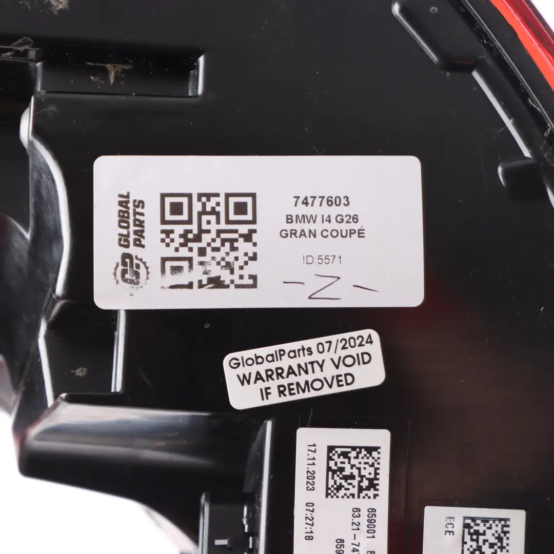 Lamp Side Panel Tail Light Rear Left N/S to BMW G22 G26 with Part number 7477603 BMW G22 G26 Lamp Side Panel Tail Light Rear Left N/S - SKU 7477603 - Part number 7477603
