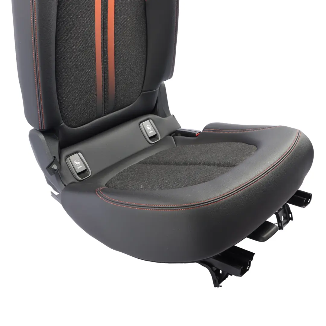 Backrest Right O/S Sensatec Fabric Leather Black Orange to BMW F46 LCI Rear Seat with Part number 7496400 BMW F46 LCI Rear Seat Backrest Right O/S Sensatec Fabric Leather Black Orange - SKU 7496400 - Part number 7496400