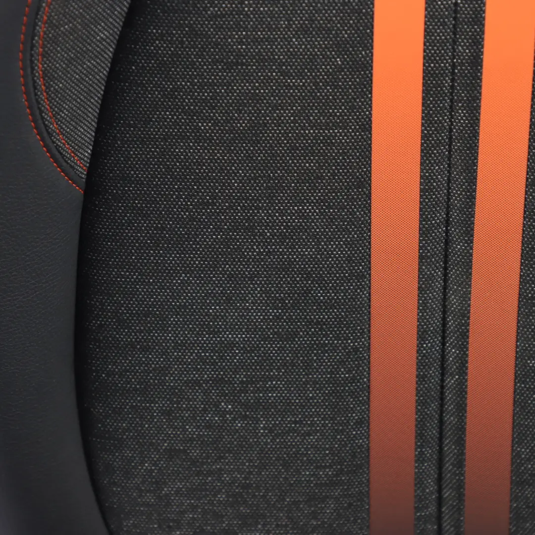 Backrest Right O/S Sensatec Fabric Leather Black Orange to BMW F46 LCI Rear Seat with Part number 7496400 BMW F46 LCI Rear Seat Backrest Right O/S Sensatec Fabric Leather Black Orange - SKU 7496400 - Part number 7496400