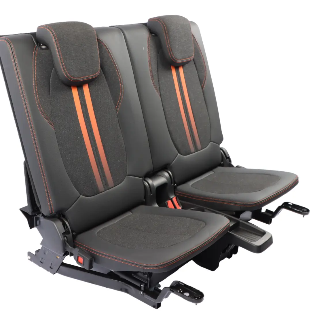 3rd Seat Row Backrest Third Row Leather Cloth Sensatec Orange Black to BMW F46 Rear with Part number 7496413 BMW F46 Rear 3rd Seat Row Backrest Third Row Leather Cloth Sensatec Orange Black - SKU 7496413 - Part number 7496413