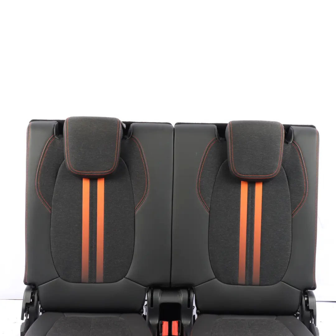 3rd Seat Row Backrest Third Row Leather Cloth Sensatec Orange Black to BMW F46 Rear with Part number 7496413 BMW F46 Rear 3rd Seat Row Backrest Third Row Leather Cloth Sensatec Orange Black - SKU 7496413 - Part number 7496413