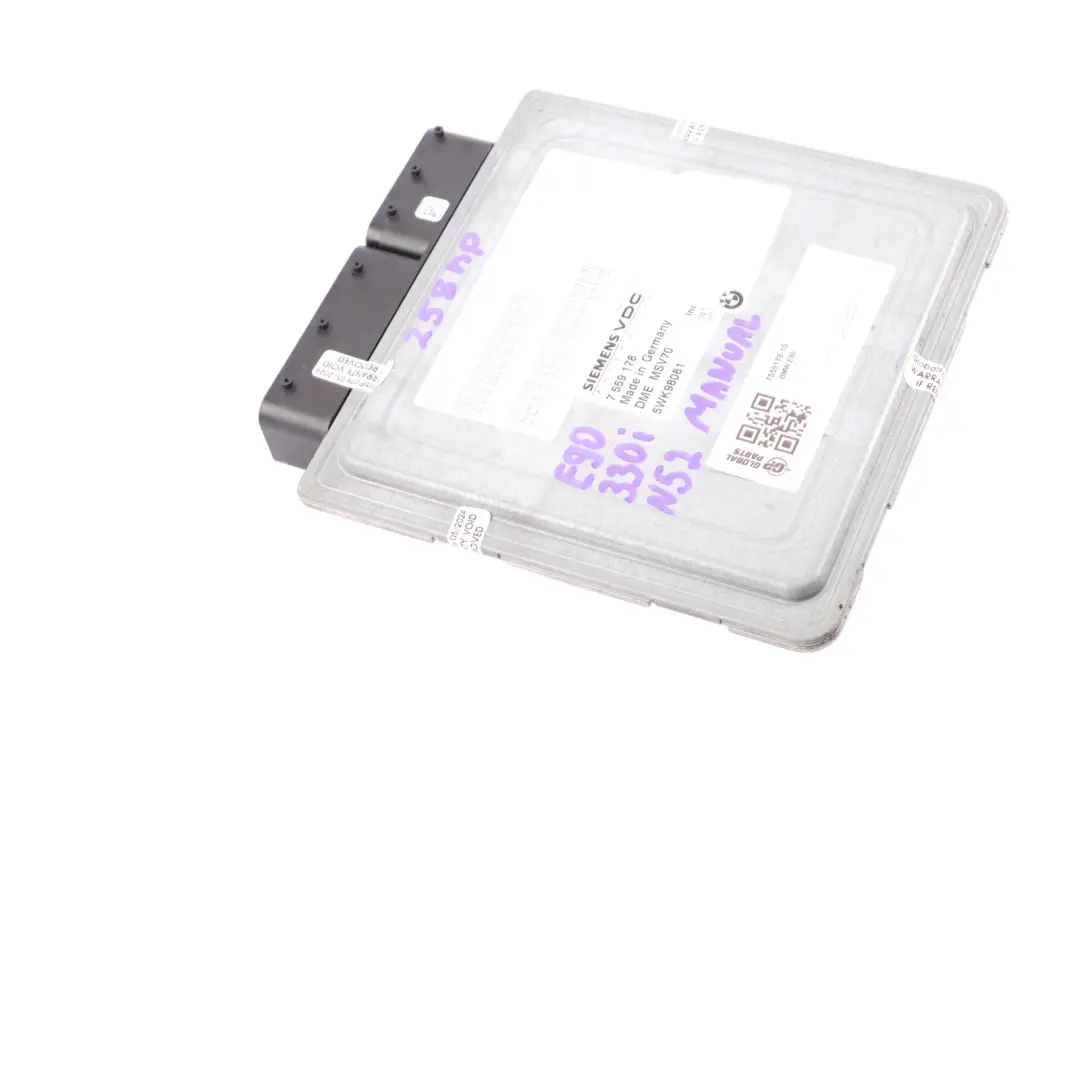 Engine Control BMW E60 530i E90 E91 330i N52 Module ECU DME Manual - SKU 7559178-10 - Part number 7559178