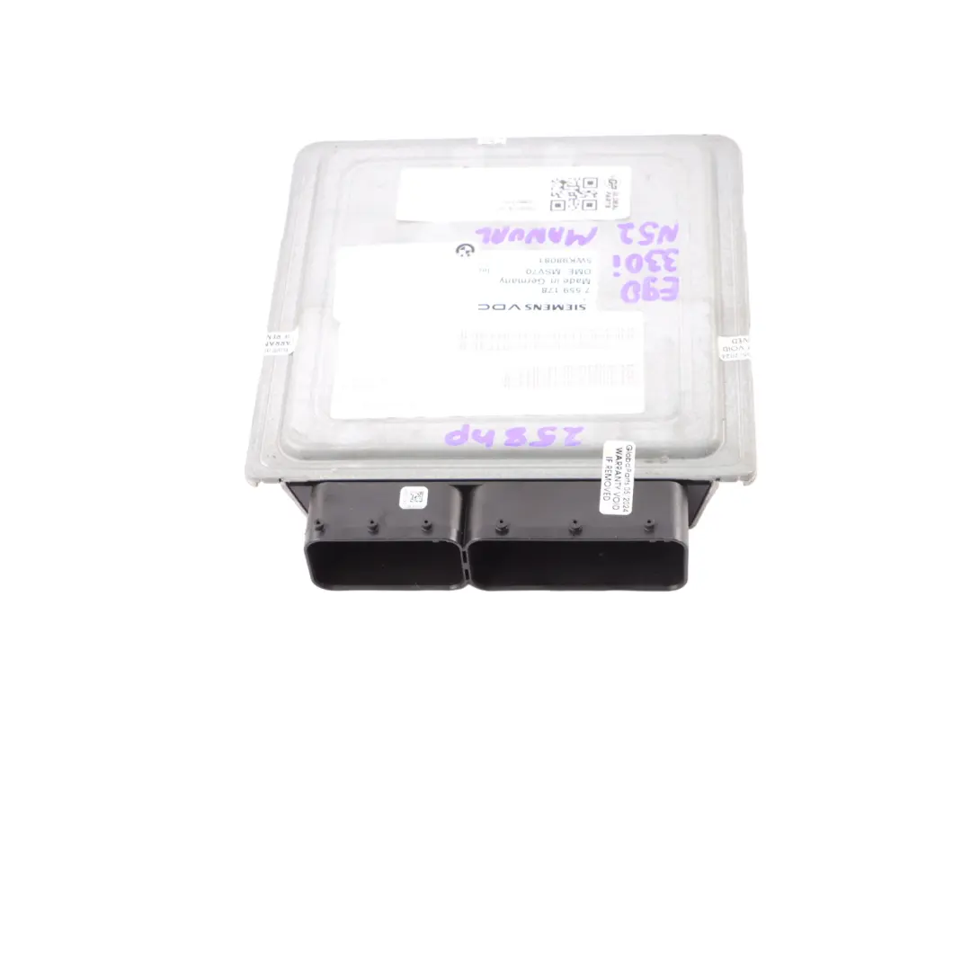 Engine Control BMW E60 530i E90 E91 330i N52 Module ECU DME Manual - SKU 7559178-10 - Part number 7559178