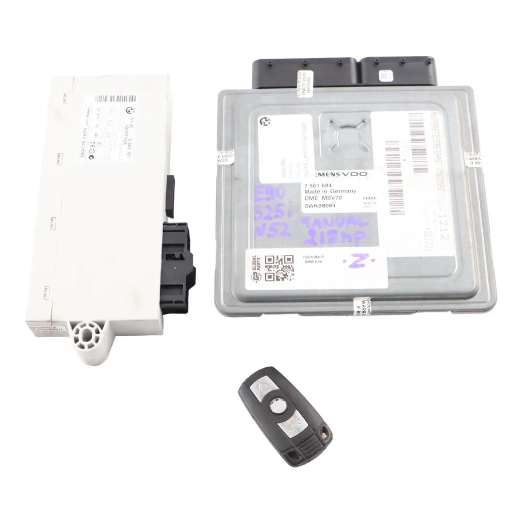 N52 218HP Engine ECU Unit Kit DME CAS2 Key Manual to BMW E60 E90 325i 525i with Part number 7561684 BMW E60 E90 325i 525i N52 218HP Engine ECU Unit Kit DME CAS2 Key Manual - SKU 7561684-9 - Part number 7561684