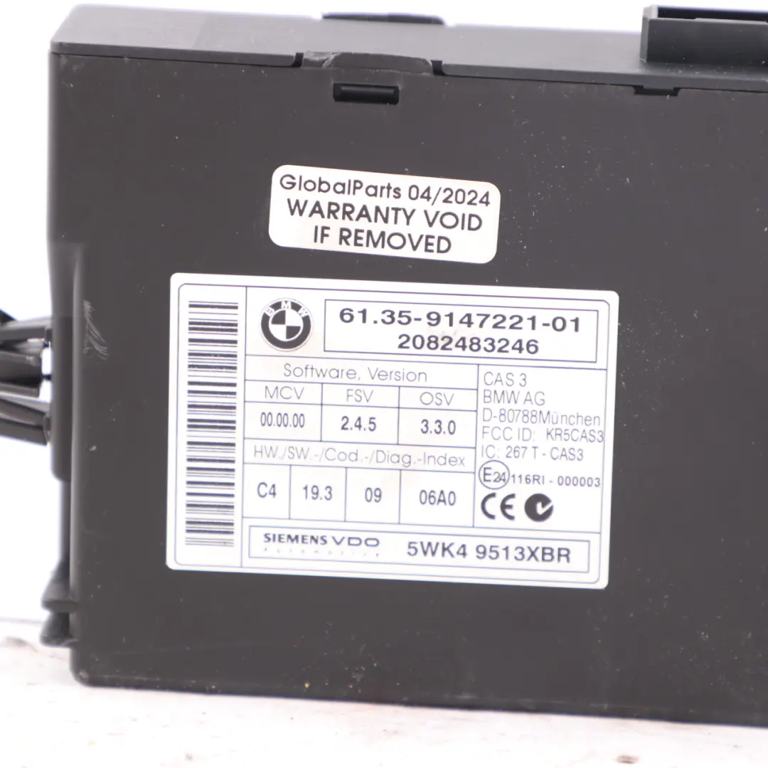 174HP ECU Kit DME + CAS3 + Key Manual Mini Cooper S R55 R56 N14 1.6 - SKU 7587548-9 - Part number 7587548
