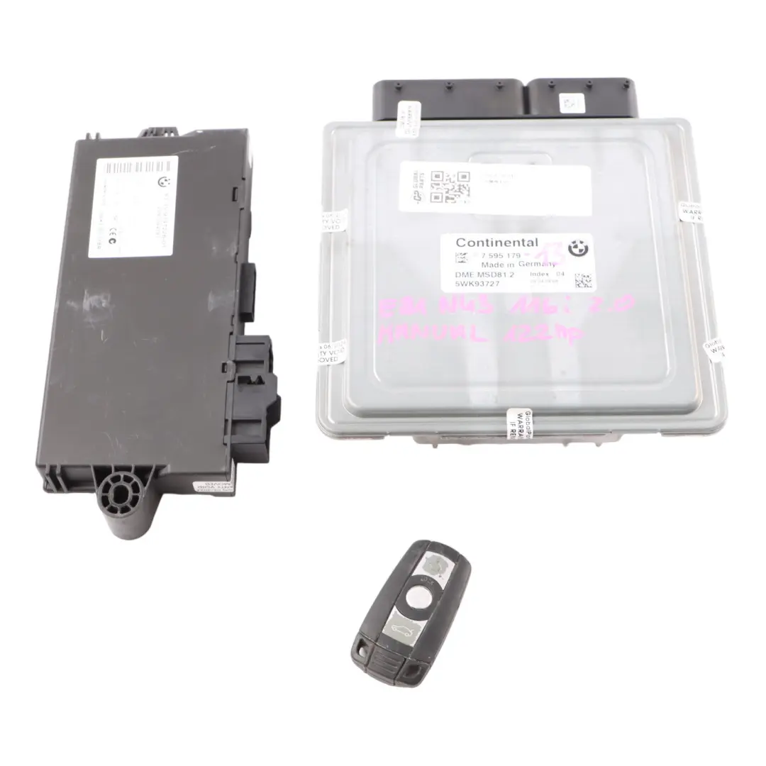 N43 116I 2.0 122HP Motor ECU Kit DME CAS3 Clave Manual para BMW E81 E87 LCI con número de pieza 7595179 BMW E81 E87 LCI N43 116I 2.0 122HP Motor ECU Kit DME CAS3 Clave Manual - SKU 7595179-13 - Número de pieza 7595179