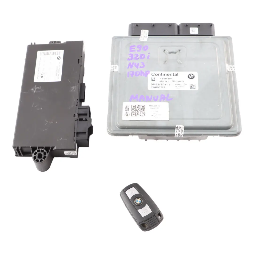 N43 170HP ECU KIT DME CAS3 2 Llaves para BMW E87 LCI E90 E91 120i 320i con número de pieza 7599881 BMW E87 LCI E90 E91 120i 320i N43 170HP ECU KIT DME CAS3 2 Llaves - SKU 7599881-19 - Número de pieza 7599881
