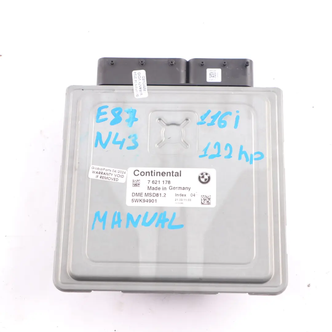 N43 116i 316i 2.0 Engine Unit ECU Kit DME CAS3 Keys to BMW E87 LCI E90 with Part number 7621178 BMW E87 LCI E90 N43 116i 316i 2.0 Engine Unit ECU Kit DME CAS3 Keys - SKU 7621178-13 - Part number 7621178