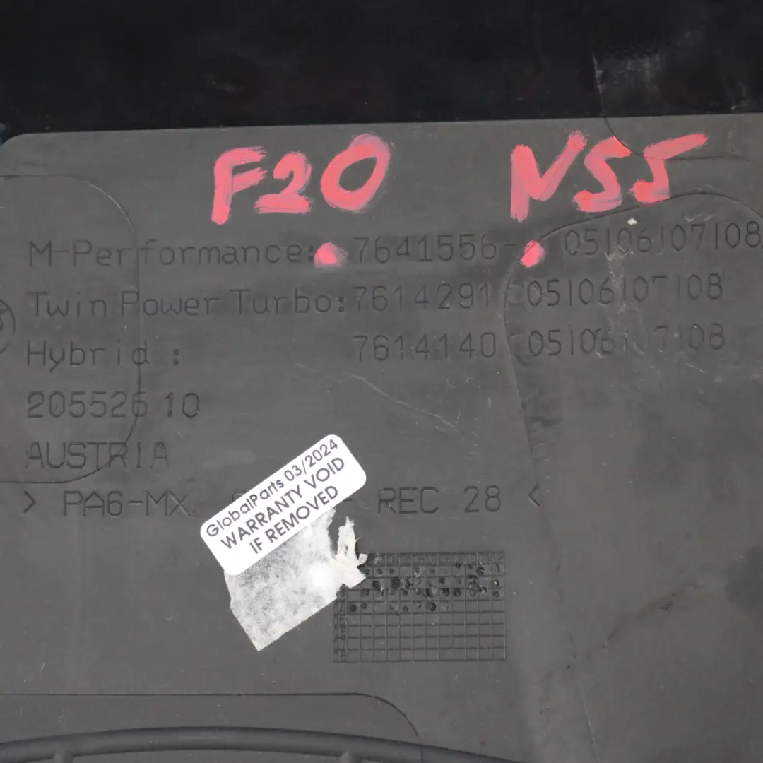 N55 M Performance Acoustic Panel to Engine Cover BMW F20 M135i F30 335i with Part number 7641556 Engine Cover BMW F20 M135i F30 335i N55 M Performance Acoustic Panel - SKU 7641556 - Part number 7641556