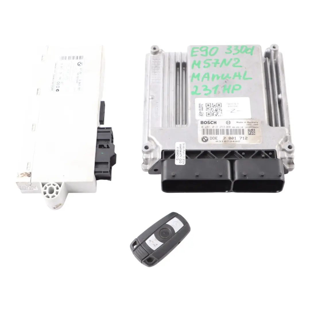 M57N2 231HP Engine ECU Kit DDE CAS2 + Key Manual to BMW E60 530d E90 330d with Part number 7801712 BMW E60 530d E90 330d M57N2 231HP Engine ECU Kit DDE CAS2 + Key Manual - SKU 7801712-1 - Part number 7801712