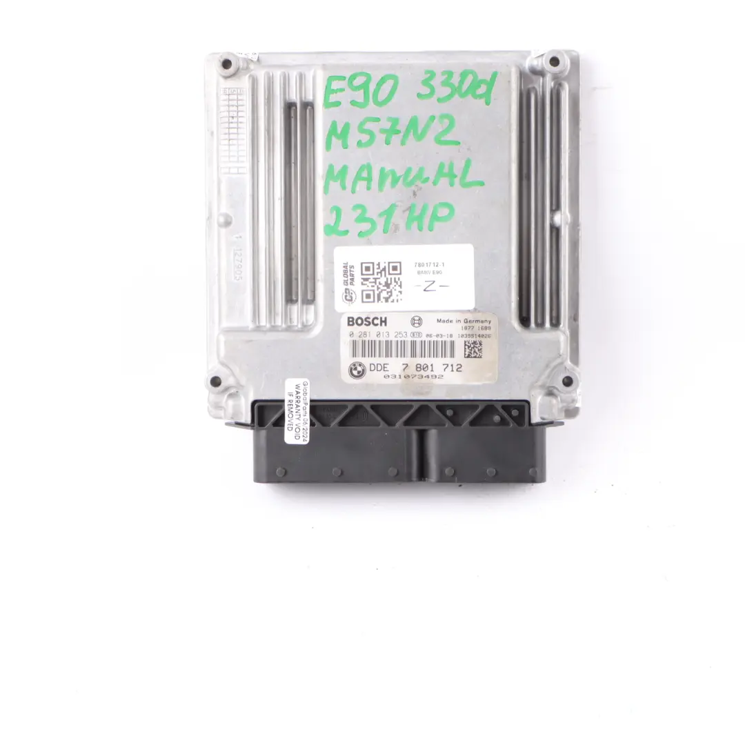 M57N2 231HP Engine ECU Kit DDE CAS2 + Key Manual to BMW E60 530d E90 330d with Part number 7801712 BMW E60 530d E90 330d M57N2 231HP Engine ECU Kit DDE CAS2 + Key Manual - SKU 7801712-1 - Part number 7801712