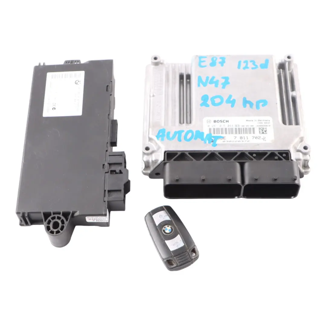 N47S 123d ECU Kit DDE + CAS3 + Key Automatic to BMW E81 E82 E87 LCI E88 with Part number 7811702 BMW E81 E82 E87 LCI E88 N47S 123d ECU Kit DDE + CAS3 + Key Automatic - SKU 7811702-5 - Part number 7811702