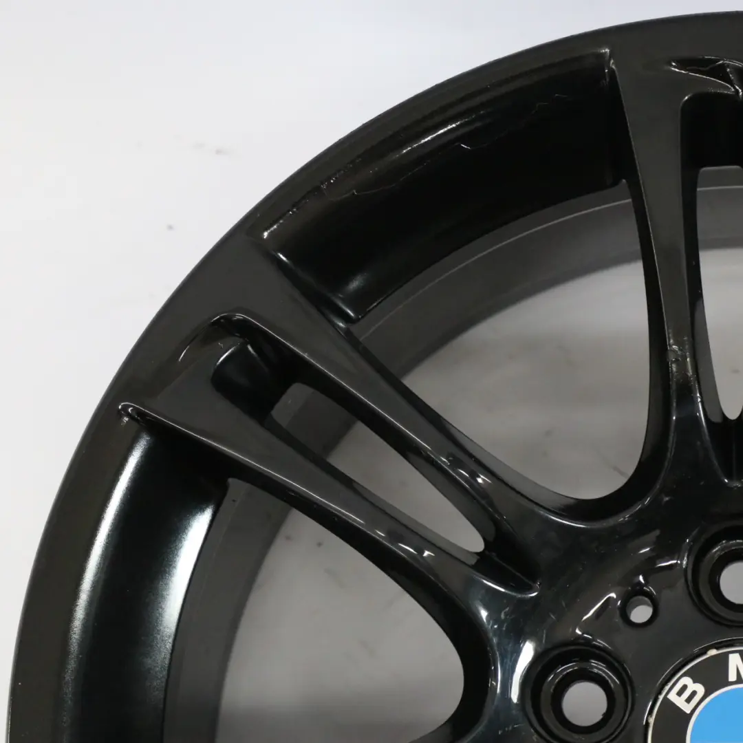Alloy Rim M Double Spoke 350 9J 18" ET:44 to BMW F10 F12 Rear Black Wheel with Part number 7842651 BMW F10 F12 Rear Black Wheel Alloy Rim M Double Spoke 350 9J 18" ET:44 - SKU 7842651-6 - Part number 7842651