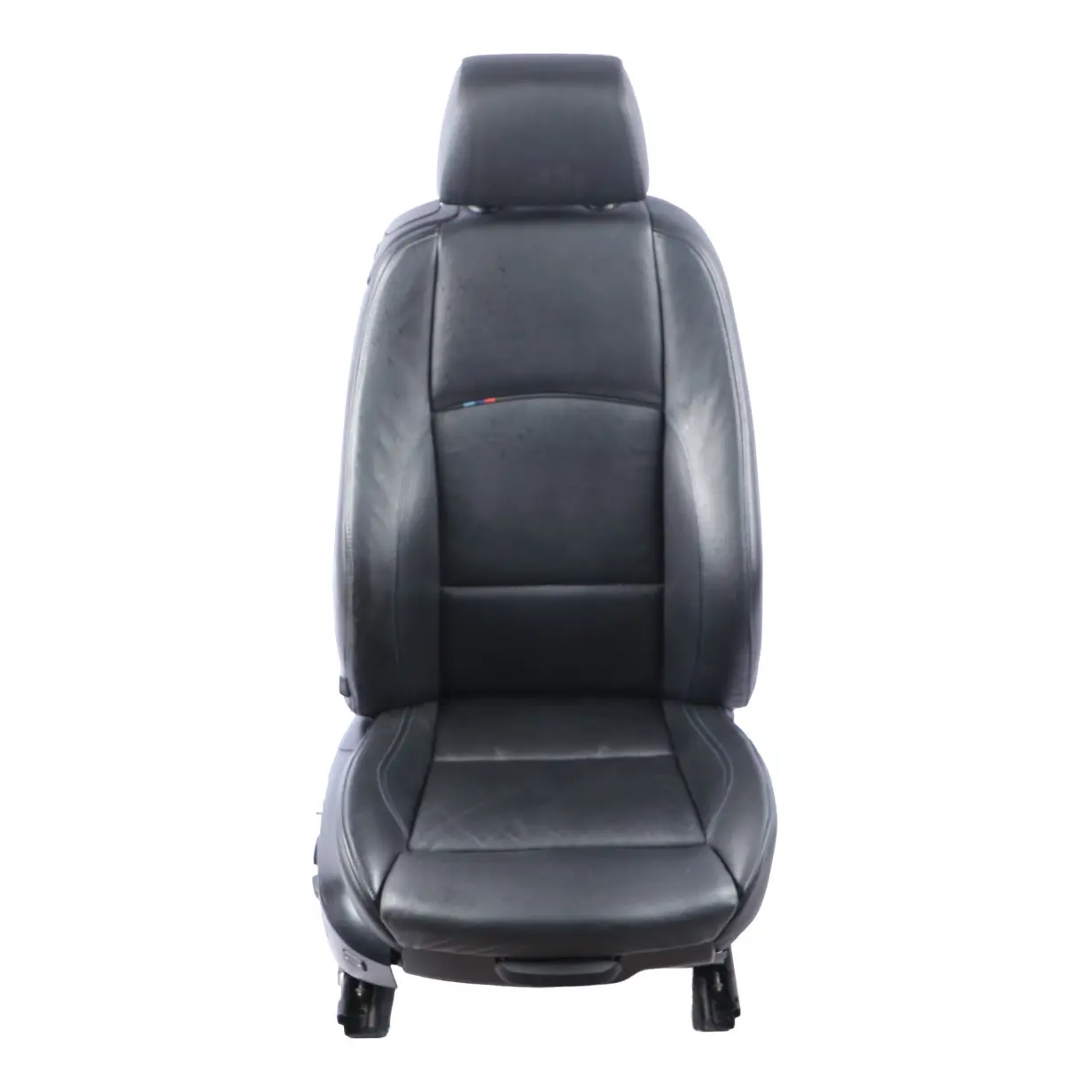 Sedile anteriore BMW E92 M Sport riscaldato in pelle nera destra blu a contrasto