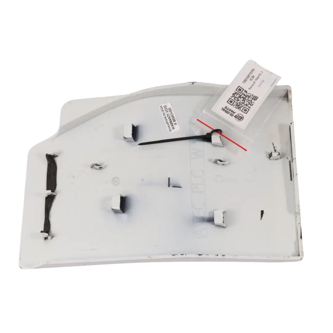 Coperchio Delo Sportelo Carburante Pannello Bianco Ghiaccio 389 per Renault Trafic 3 con numero di parte 788308763R-ICW Renault Trafic 3 Coperchio Delo Sportelo Carburante Pannello Bianco Ghiaccio 389 - SKU 788308763R-ICW - Numero di parte 788308763R-ICW