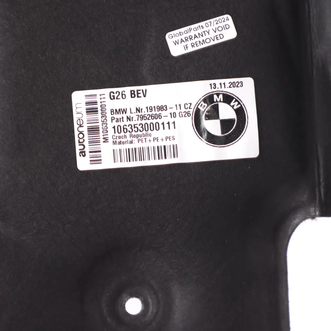  Sound Insulation BMW i4 G26 Tunnel Shield Covering - SKU 7952606 - Part number 7952606