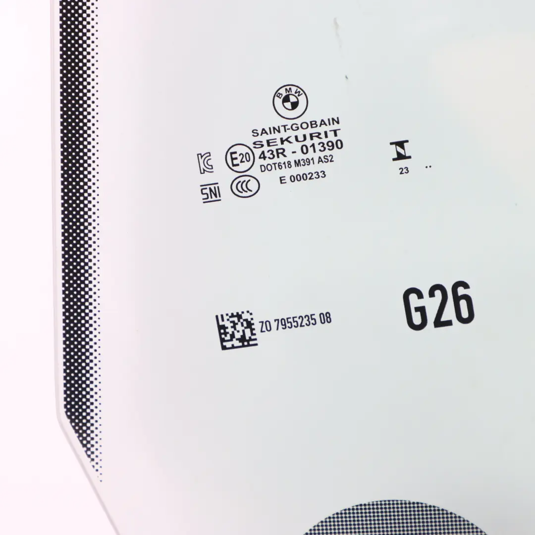Side Window Door Rear Left N/S Window Glass AS2 to BMW G26 with Part number 7955235 BMW G26 Side Window Door Rear Left N/S Window Glass AS2 - SKU 7955235 - Part number 7955235