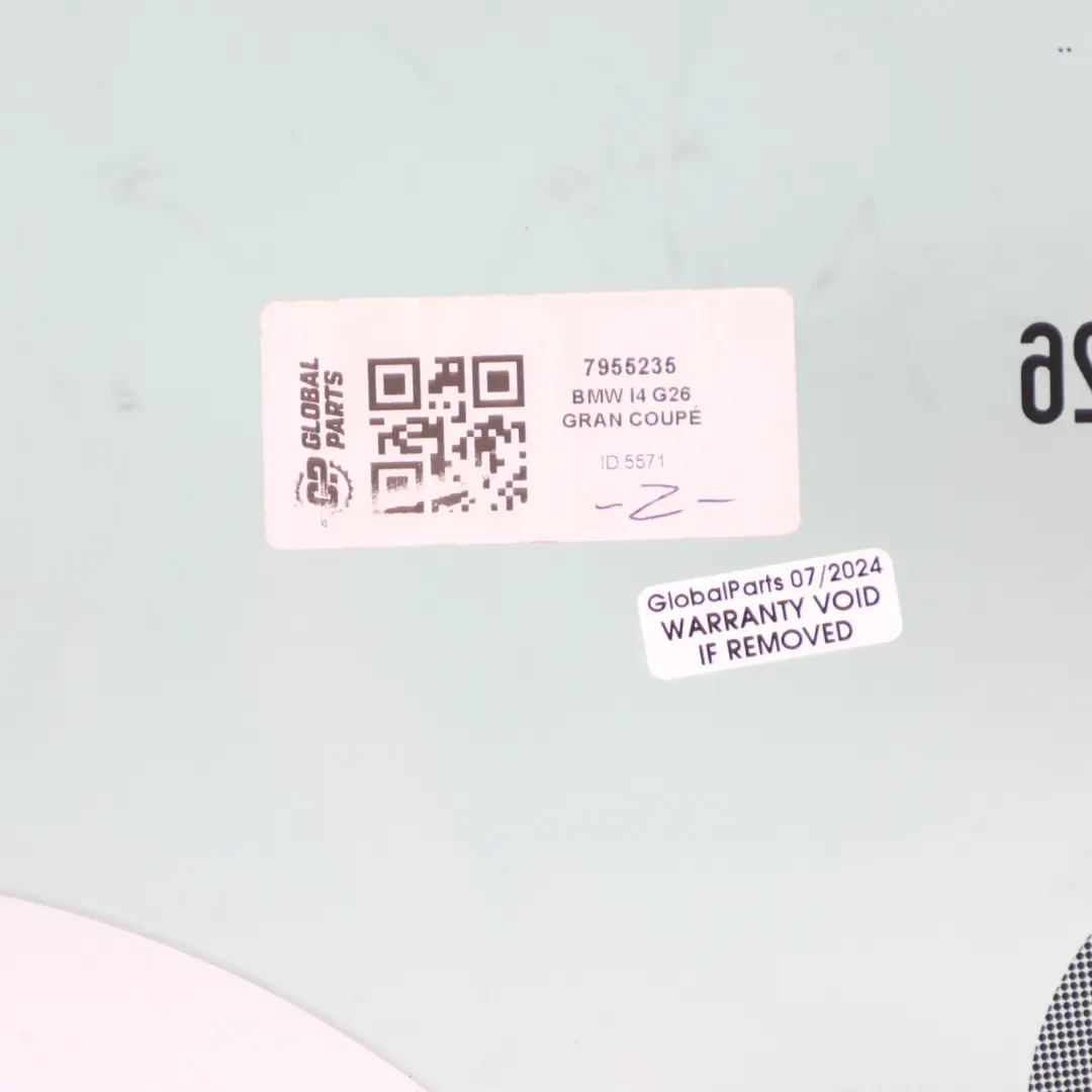 Side Window Door Rear Left N/S Window Glass AS2 to BMW G26 with Part number 7955235 BMW G26 Side Window Door Rear Left N/S Window Glass AS2 - SKU 7955235 - Part number 7955235