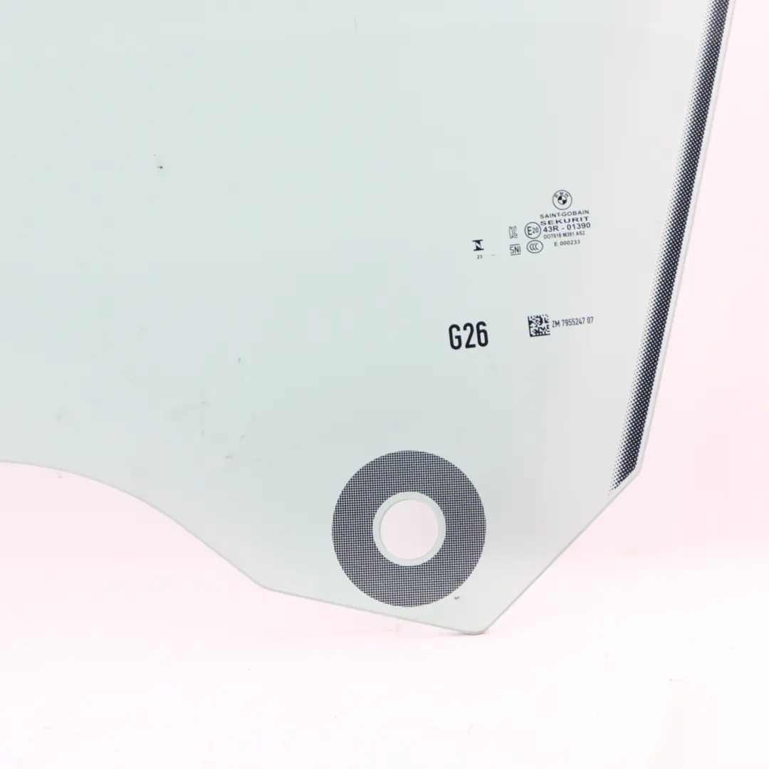 Side Window Door Rear Left N/S Window Glass AS2 to BMW G26 with Part number 7955247 BMW G26 Side Window Door Rear Left N/S Window Glass AS2 - SKU 7955247 - Part number 7955247